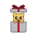 Cat gift illustration vector design