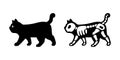 Cat Halloween icon kitten skull logo bone skeleton symbol cartoon character illustration doodle design