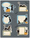 6 Cat Halloween Labels Royalty Free Stock Photo