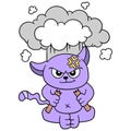 The cat is harboring emotions very angry and ready to explode. doodle icon image kawaii