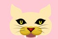 Cat head cartoon illustration symbol icon design.