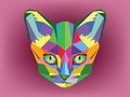 Cat head with geometric style