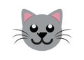 Cat Head Icon. Kitten Head Clipart Isolated On White Background Royalty Free Stock Photo