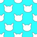 Simple pop art style pattern. Cat head silhouette Royalty Free Stock Photo