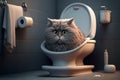 Cat With Head In Toilet