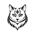 Cat Head Vector Icon Clean Minimal Line Art Design Royalty Free Stock Photo