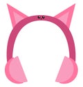 Cat headphones , vector or color illustration