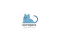 Cat Home pets Logo abstract design vector template Flat style