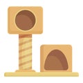 Cat house icon cartoon vector. Tower post Royalty Free Stock Photo