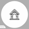 Cat house vector icon sign symbol Royalty Free Stock Photo