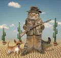 Cat hunter with dog 4 Royalty Free Stock Photo