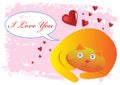 Cat I Love You Illustration