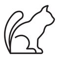 Cat Icon. Concept for Healthcare Medicine and Pet Care. Outline and Black Domestic Animal. Pets Symbol, Icon and Badge. Simple