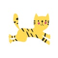 Cat icon Cute yellow kitten. In cartoon style. Isolated on white background. Vector flat illustration. EPS Royalty Free Stock Photo