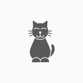 Cat icon, moggy vector, pet, animal, cartoon