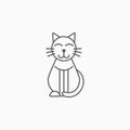 Cat icon, moggy vector, pet, animal, cartoon
