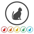 Cat icon set, vector icon Royalty Free Stock Photo