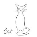 Cat icon on white background vector illustration.