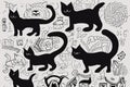 Cat. Illustration. Portrait of a cat. Meow Meow. Cute cat. Cat 2D illustration, cartoon kitten icon.
