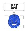 Cat image processing linear flat color vector icon Royalty Free Stock Photo