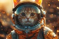 cat intergalactic space pilot character illustration Astronaut helmet Generative AI Royalty Free Stock Photo