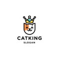 Cat king with crown and diamond logo icon design illustration mascot Royalty Free Stock Photo