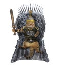 Cat king on the iron throne 2 Royalty Free Stock Photo