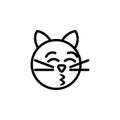 Cat kiss emoji outline icon. Signs and symbols can be used for web, logo, mobile app, UI, UX Royalty Free Stock Photo