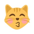 Cat Kiss Sign Emoji Icon Illustration. Animal Vector Symbol Emoticon Design Clip Art Sign Comic Style. Royalty Free Stock Photo