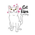 Cat kisses fix everything cartoon vector