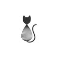 Cat and kitchen tool vector illustration