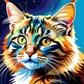 Cat kitten animal portrait star light astronomy gaze