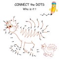 Cat or kitten. Dot to dot game. Connect all dots and you see which animal is hidden on the picture. Join the dots by numbers Royalty Free Stock Photo