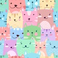 Cat, kitty - cute, funny pattern. Royalty Free Stock Photo