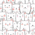 Cat, kitty - cute, funny pattern. Royalty Free Stock Photo