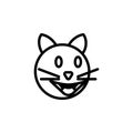 Cat laughing crying emoji outline icon. Signs and symbols can be used for web, logo, mobile app, UI, UX Royalty Free Stock Photo