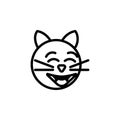 Cat laughing emoji outline icon. Signs and symbols can be used for web, logo, mobile app, UI, UX Royalty Free Stock Photo