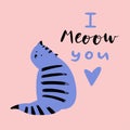 Cat Lettering Card Royalty Free Stock Photo