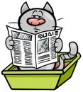 Cat in litter box cartoon