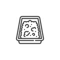 Cat litter box line icon