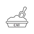 cat litter box line icon