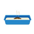 Cat litter toilet icon. Linear logo of Pet cleaning. illustration of poop scoop.