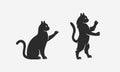 Cat logo. Cats silhouettes. Royalty Free Stock Photo