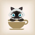 Cat logo coffee vector.