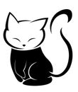 Cat logo illustration on white background.