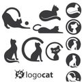 Cat logo set