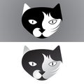 Cat logo template, sign or icon made with golden ratio principles