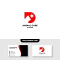 Animal Care Logo Vector Template, Free Business Card Mockup Royalty Free Stock Photo