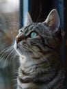 A cat looking out the window Royalty Free Stock Photo