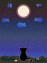 Cat looking at the sky fantasy Royalty Free Stock Photo